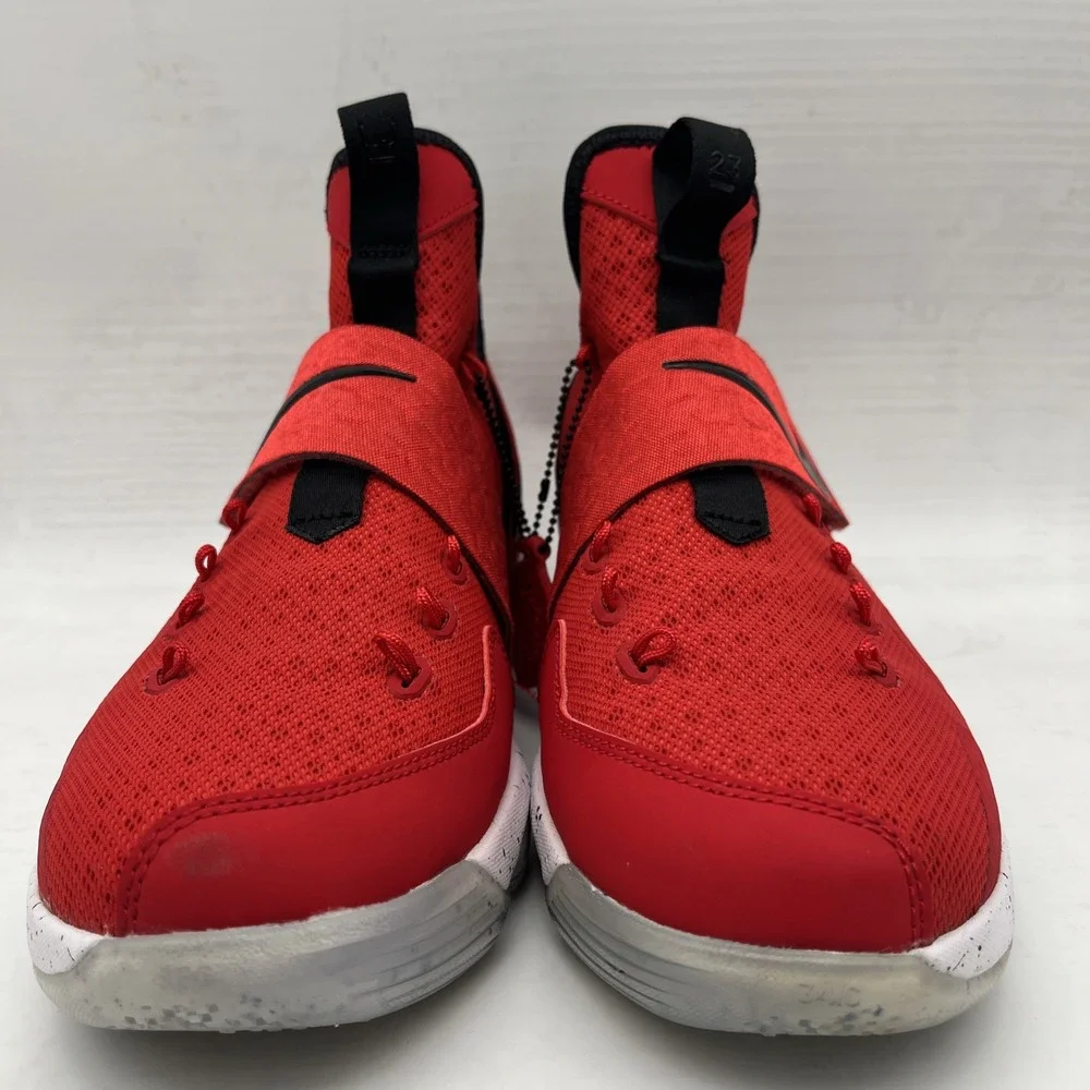 Nike Boys Lebron XIV Basketball Shoes Red Black 859468-600 LaceUp Hook Loop 6.5Y